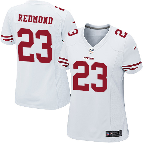 Women's Elite Will Redmond Nike Jersey White Road - #23 NFL San Francisco 49ers